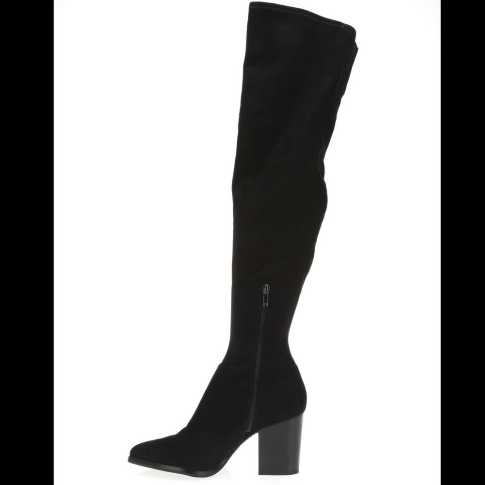 MARC FISHER MLarrine Black Suede Over Knee High Boots